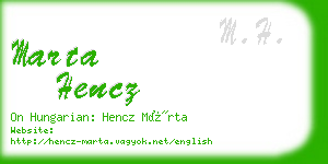 marta hencz business card